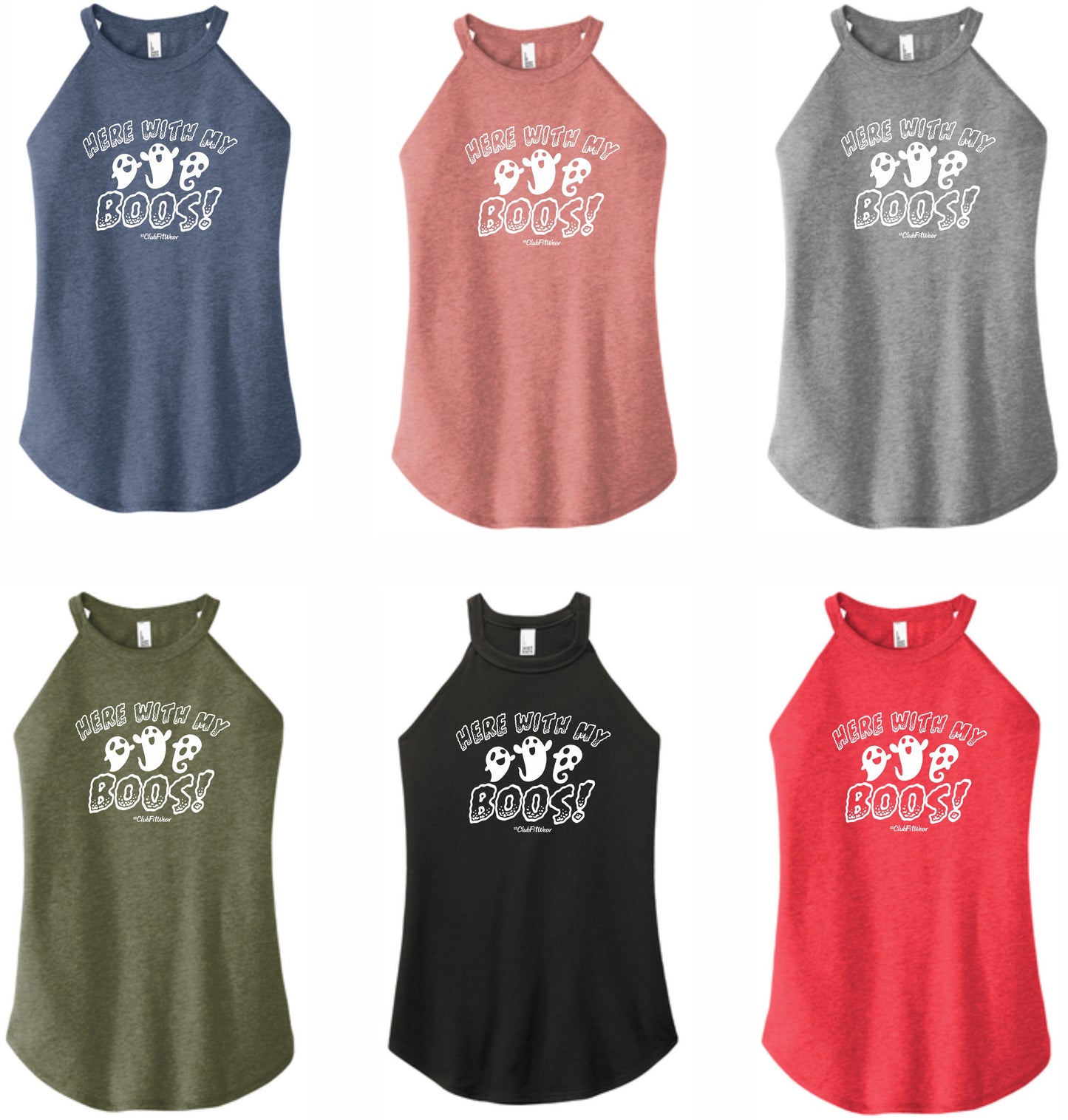 Here With My Boos! - High Neck Rocker Tank