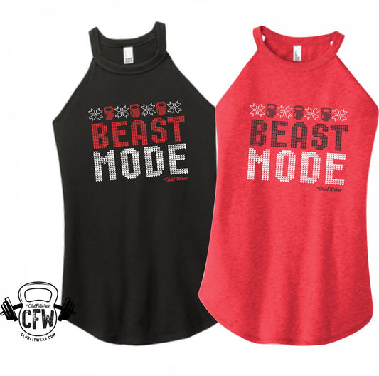 Holiday Beast Mode - High Neck Rocker Tank