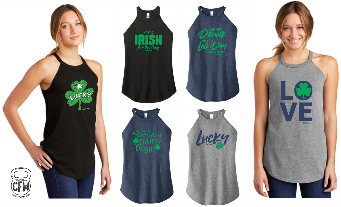 Tri-Blend (High Neck) Rocker Tanks - Irish Designs