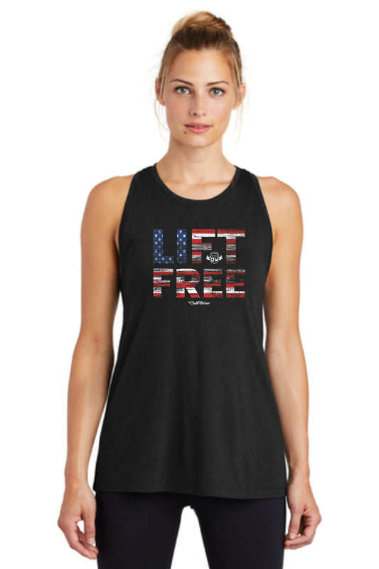 LIFT FREE (Digital Print) - Premium Racerback Muscle Tank
