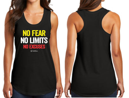 No Fear No Limits No Excuses - The Perfect Triblend Racerback Tank