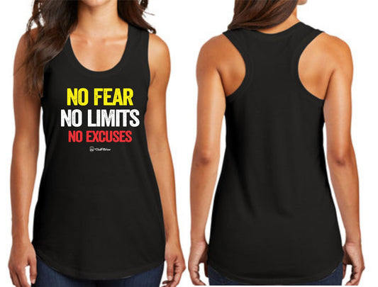 No Fear No Limits No Excuses - The Perfect Triblend Racerback Tank