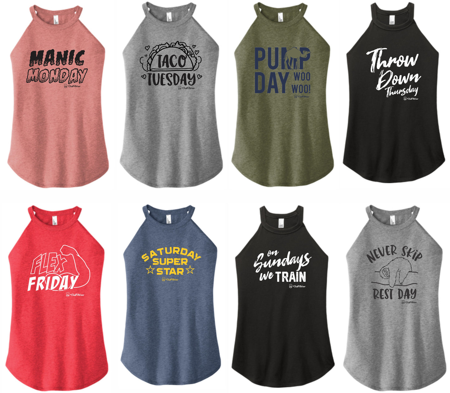 Days of the Week Rocker Tanks (Second Week) Pick your Day!