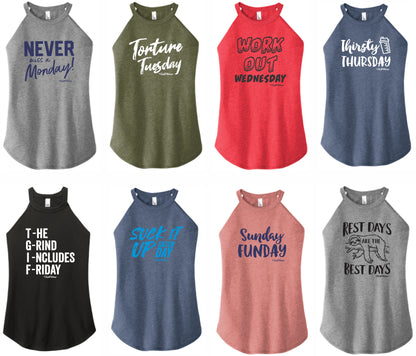 Days of the Week Rocker Tanks (Original Week) Pick your Day!