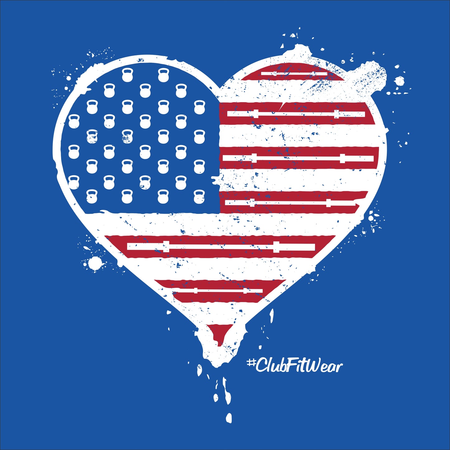 USA Loves Lifting - Heart Shaped Flag