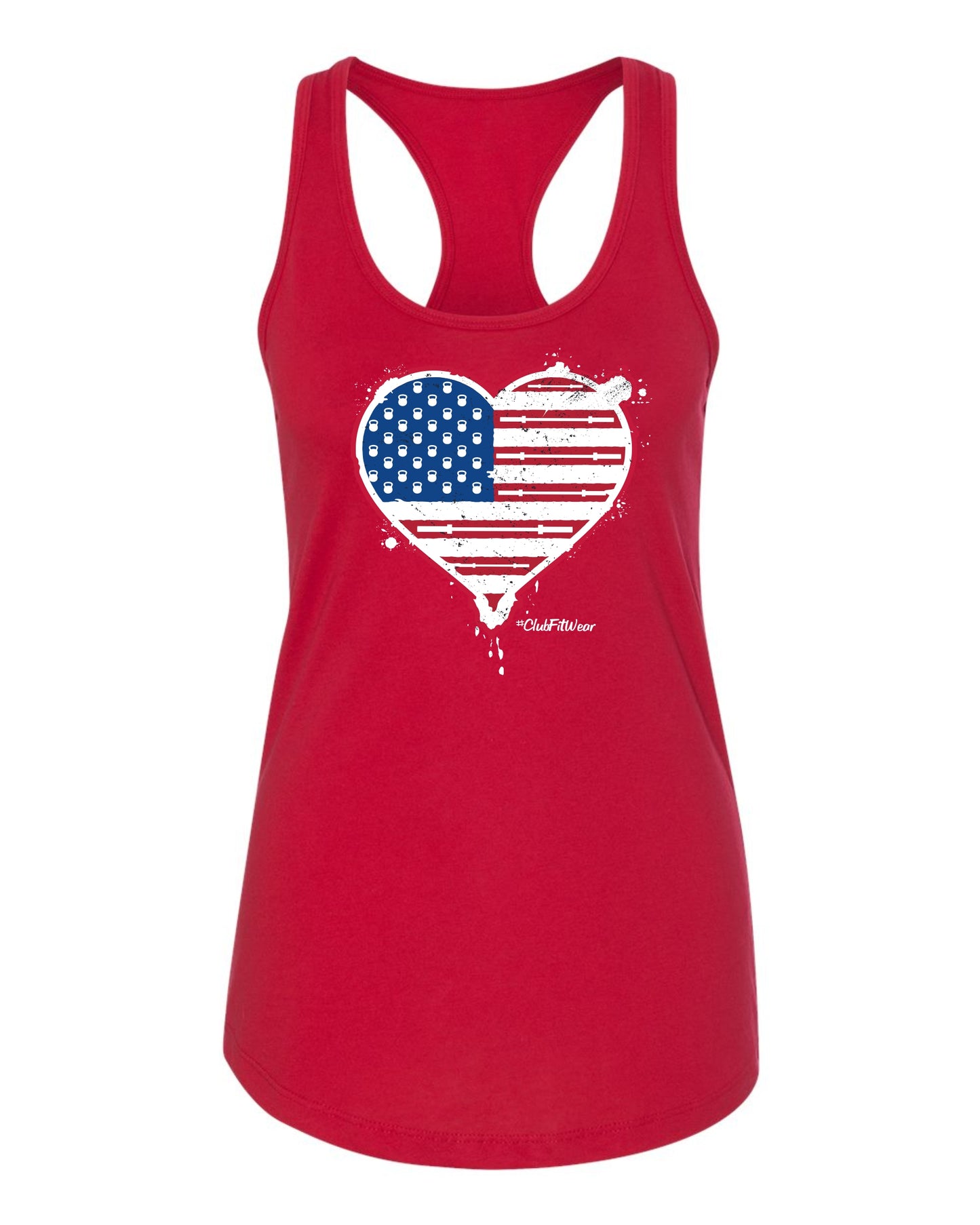 USA Loves Lifting - Heart Shaped Flag